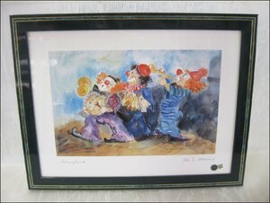 Art hand Auction Bana8◆Fabriqué en Italie Clown Clown Peinture Lithographie Collection Intérieure ③, antique, collection, marchandises diverses, autres