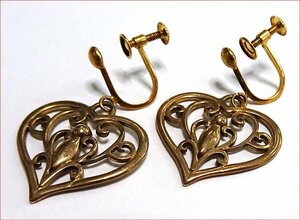 Bana8* good *KUSHKA comb .ka Gold heart motif earrings K10 K18