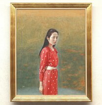 【GLC】金子ひろし 「森の声」 テンペラ30号 リアリズム女性像人気画家 ◆大作逸品!_画像1