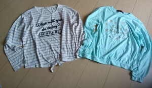 女の子　長袖Tシャツ 160 2枚組