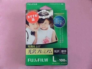 未開封・未使用品 FUJIFILM 富士フイルム 写真用紙 画彩 光沢 厚手 L 100枚 WPL100PRM　送料無料