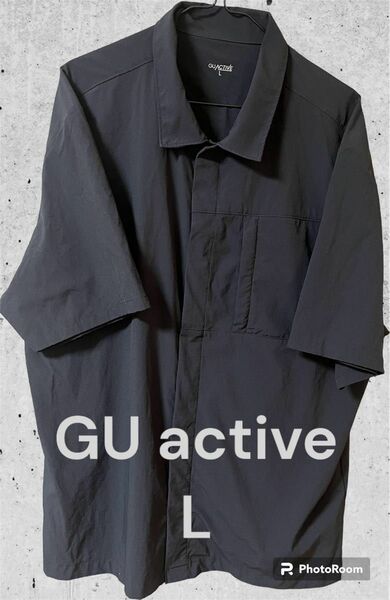 GU ACTIVE アクティブ　ドライシャツ　黒　速乾機能　シャツ　カットソー 半袖シャツ ブラック