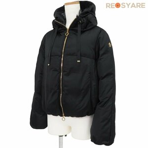 MONCLER モンクレール ROUEN ロゴ金具 ジップアップ ショート ダウン ジャケット ブルゾン 46382