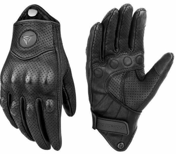MOTOWOLFバイクグローブ メッシュ レザー グローブ 手袋 サイクリング 新品 送料無料 黒 XLサイズ