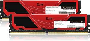 Team DDR4 2666Mhz PC4-21300 8GBx2枚（16GBkit） デスクトップ用メモリ Elite Plus