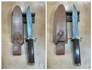 トヨクニ　晶之作　ハンティングナイフ ダマスカス鋼　刃渡り21cm(七寸) シースナイフ 