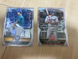 Cole Young Ceddanne Rafaela Topps Bowman chrome 2枚セット　TOP100有望株　prospect Boston Red Sox Seattle Mariners