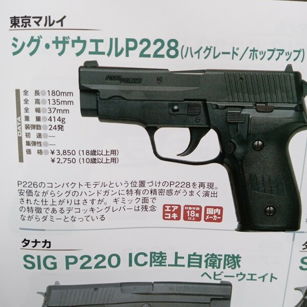 東京マルイ【エアコッキングハンドガン】シグ、ザウエルP228、完全新品未使用品、18禁【ハイグレードホップアップ】6㍉BB弾使用、強烈威力