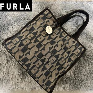 FURLA フルラ ミニトートバッグ サリー 総柄 チャーム