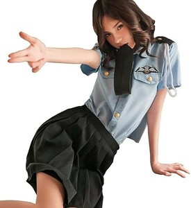 [3 point set ].. clothes cosplay Police clothes sexy . ultra policewoman uniform costume party fancy dress miniskirt lady's Halloween pair 