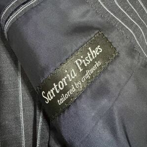 未使用級/希少XL/ダンヒル スーツ セットアップ ジャケット sartoria ストライプ ネイビー ウール dunhill 春夏 50 大きいサイズの画像7