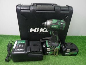 36Vタイプ★HiKOKI インパクトドライバー WH36DA 充電器・バッテリー2個・ケース付 コードレス 充電式 ハイコーキ 傷や汚れあり 中古品