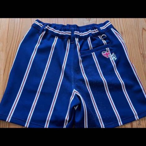 送料込み!admiral ショートパンツ ストライプ 紺色 アドミラルゴルフ Sサイズ GOLF ゴルフウェア ゴルフパンツ キュロットパンツ