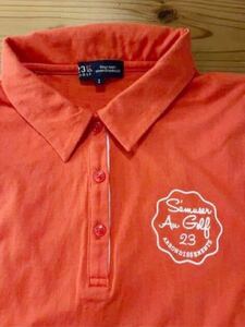 送料込み！23区GOLF ノースリーブ 襟付きシャツ オレンジ 赤 Ⅰサイズ 156-164センチ オンワード GOLF ゴルフウェア