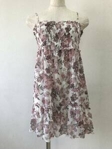 L'EST ROSE L'Est Rose tops camisole tunic lady's size 2 floral print white × pink [ST-0756]