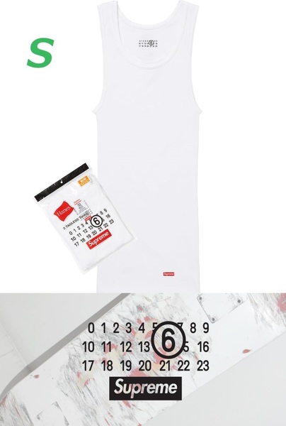 ★値下げ【即決/送料込】Supreme x MM6 Maison Margiela Hanes Tagless Tank Top &#34;White&#34; S シュプリーム マルジェラ タンクトップ