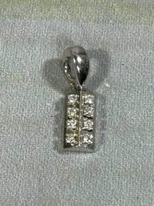 K18 ,008 刻印有り 18金ホワイトゴールド 金具使用 ダイヤモンド 0.08ct の ペンダントトップ 総重量 2.9g 少々擦れ有るも状態まあまあ良好