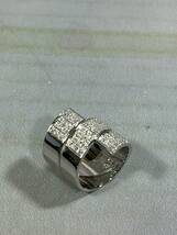 pt900, 085 刻印有り プラチナ900台座に ダイヤモンド 0.85ct の リング 内直径 1.7cm 総重量 16.9g 台座にやや擦れ有るもなかなか良好_画像4