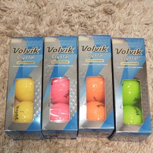 新品未使用　Volvik Crystal プレミアムレベル 3ピースカラーゴルフボール 1ダース12ボール - アソートカラー