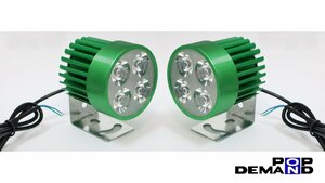 ◇即納◇汎用 緑 4連 LED フォグランプ 車外灯 2個セット V11 ル・マン ロッソコルサ V35 イモラ