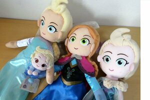 Й★DISNEY ディズニー★アナと雪の女王★ぬいぐるみ★エルサ★3個★エクストラキーチェーンマスコット★