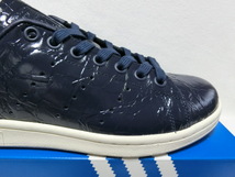 新品 Originals STAN SMITH W 23.0cm ネイビー パテントレザー スタンスミス W しわ加工 定価16,500円 外箱タグ付 adidas_画像5