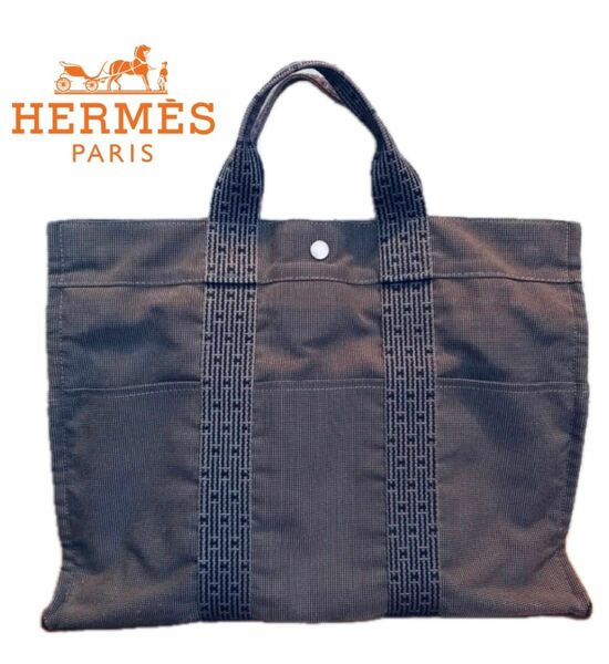 【大人気】【大定番】HERMES エルメス トートバッグ エールラインMM キャンバス ユニセックス