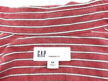 美品 !! GAP　ギャップ　長袖シャツ　薄手　レッド　ピンク　ストライプ　SIZE： XS_画像8