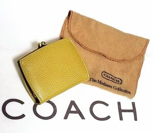 超希少◆未使用◆美品◆紙タグあり COACH コーチ ITALY 小銭入れ Madisonコレクション レザー シトラス 財布 Wallet CoinParse Kisslock 革