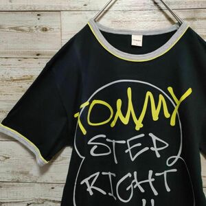 【512】トミーヒルフィガー　リンガーネック　ロゴビックプリント　Tシャツ　古着