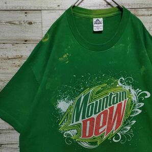 【609】00s USA古着 AAA MOUNTAIN DEW マウンテンデュー アドバタイジング 企業ロゴ プリントTシャツ メンズXL 古着Vintageグリーン 緑