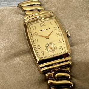 ◆ HAMILTON ハミルトン 6198A クォーツ ゴールドカラー スモセコ QZ レディース腕時計 ジャンク不動品 ◆の画像5