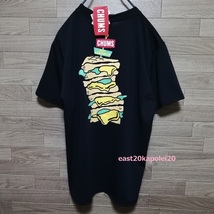 新品 CHUMS チャムス ブービー メガサイズ ホットサンド サンドイッチ フレイムリターダント 難燃 Tシャツ M ブラック 未使用 両面プリント_画像2