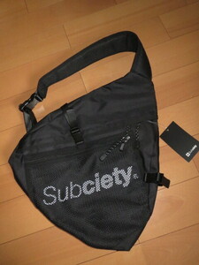  free shipping Subciety sub saeti shoulder bag body bag BLACK regular goods new goods unused tag attaching ( photographing therefore breaking the seal ) polyester material 
