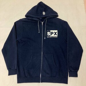 SHIPS POST EVCHANGE　プリント　ジップアップ パーカー/フーディー　ネイビー/紺　M　801-13