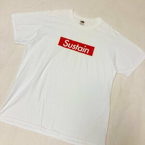FRUIT OF THE LOOM　Sustain　ロゴ プリント　Tシャツ　ホワイト/白　M