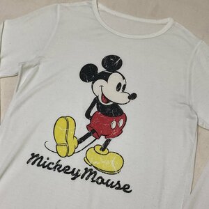 ミッキーマウス　プリント　ロングスリーブ　Tシャツ　HEATTECH　ホワイト/白　150（子ども用）