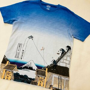 HOKUSAI BLUE　プリント Tシャツ　ブルー/青　S