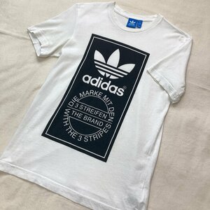 adidas　アディダス　ビッグロゴ プリント Tシャツ　ホワイト/白　M