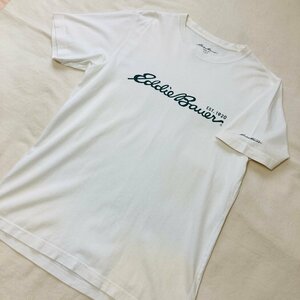 Eddie Bauer　ロゴ プリント Tシャツ　ホワイト/白　S　