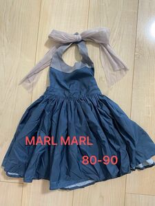  MARL MARL ネイビー　エプロン　80 90 女の子