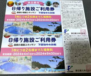 藤田観光 日帰り施設ご利用券2枚 + 株主優待券10枚 有効期間：2024年4月1日～2024年9月30日