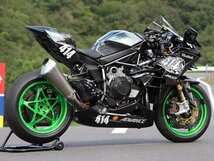 Ninja H2/H2R用Garage414綾織りカーボンエンジン二次カバー！クラッチカバー側！_画像3