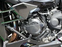 Ninja H2/H2R用Garage414綾織りカーボンエンジン二次カバー！ジェネレーターカバー側！_画像4