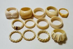 7 large amount cream series / ring / ring /13 point set / Vintage / accessory /. summarize / together / set sale / ornament / antique 