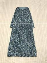 *:. ハンドメイド　cotton　小花柄　navy　ピンタック　前ボタン　タック切替OP .:*_画像2