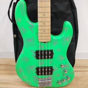 ＃3188 GrassRoots ESP G-助平 Green WANIMA KENTA MODEL グラスルーツ エレキベース 楽器 中古品 現状保管品 レア 貴重 珍品の画像2