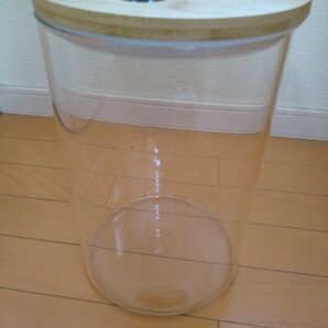 ガラス製収納容器 米びつ 昭和レトロ ガラス瓶の画像1