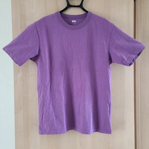 サササ、さわやかなパープルがうちゅくしい！サイズL ユニクロUNIQLO 紫 Tシャツ 無地 半袖Tシャツ コットン