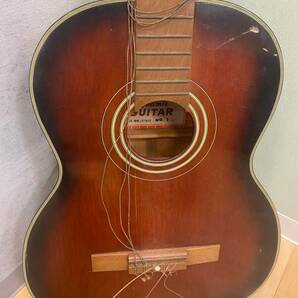 #1203 【1円スタート】 YAMAHA アコースティックギター Dynamic GUITAR PAT.NO.187409 NO.1A 弦楽器 ジャンク 割れ の画像2